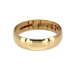Preowned 9ct Yellow Gold 5mm Wedding Band Ring in size R with the wight 2.30 grams