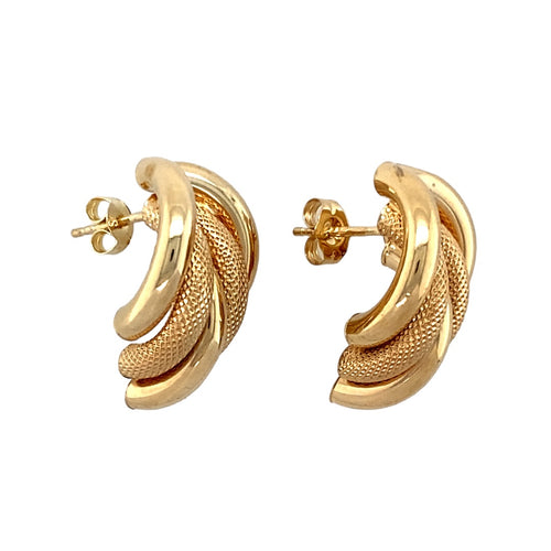 9ct Gold Patterned Fancy Stud Earrings