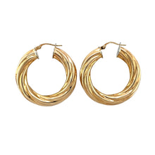 Load image into Gallery viewer, 9ct Gold Twisted Hoop Creole Earrings
