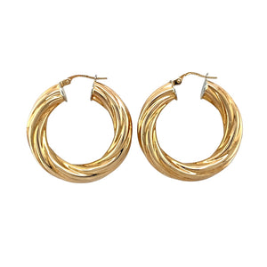 9ct Gold Twisted Hoop Creole Earrings