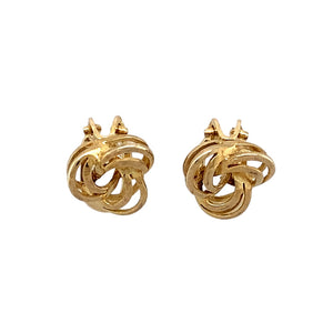 Preowned 9ct Yellow Gold Knot Clip on Earrings with the weight 3.30 grams
