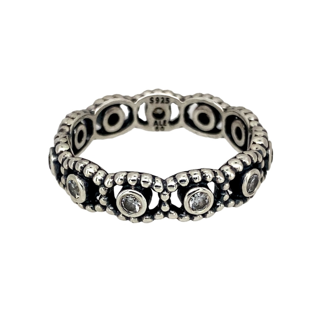 925 Silver & Cubic Zirconia Set Bubble Band Pandora Ring