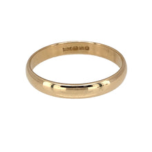 Load image into Gallery viewer, Preowned 9ct Yellow Gold 3mm Wedding Band Ring in size O with the weight 1.10 grams
