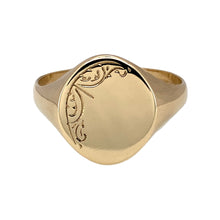 Load image into Gallery viewer, 9ct Gold Patterned Oval Signet Ring
