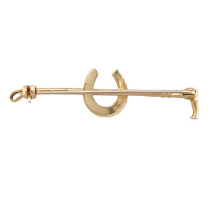 Preowned 9ct Yellow Gold Horseshoe Brooch with the weight 3.40 grams