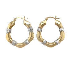 Load image into Gallery viewer, 9ct Gold Patterned Hoop Creole Earrings
