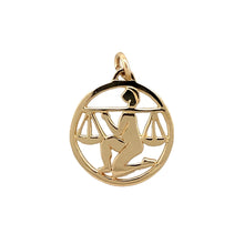 Load image into Gallery viewer, 9ct Gold Libra Scales Pendant
