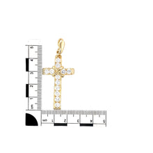 Load image into Gallery viewer, 9ct Gold &amp; Cubic Zirconia Set Cross Pendant
