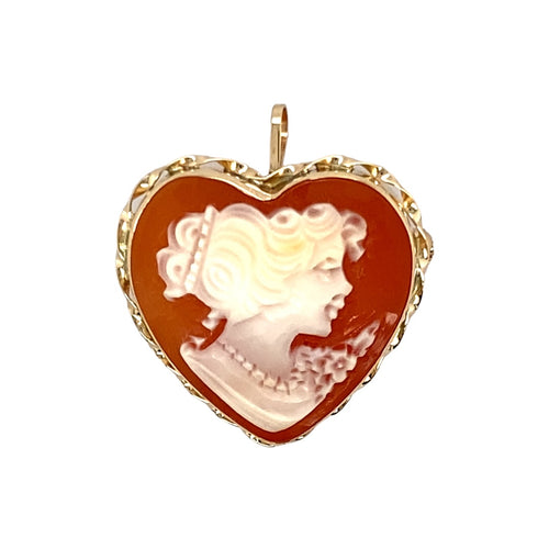 9ct Gold & Cameo Heart Pendant/Brooch