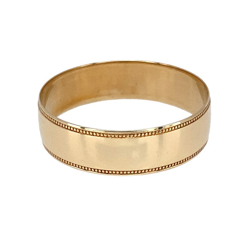 9ct Gold 6mm Millgrain Edge Wedding Band Ring