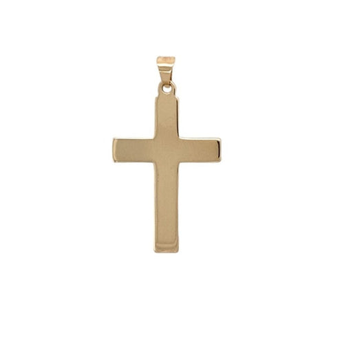 Preowned 9ct Yellow Gold Plain Polished Flat Cross Pendant with the weight 2.10 grams