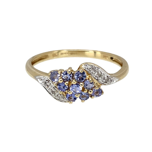 9ct Gold Diamond & Tanzanite Set Ring