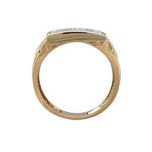 9ct Gold & Diamond Pave Set Signet Ring
