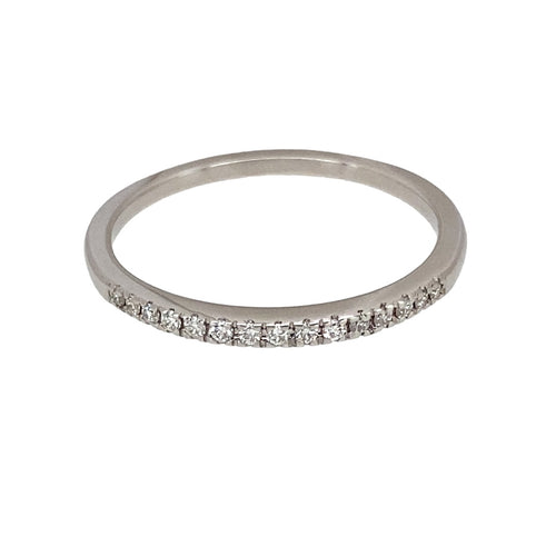 9ct White Gold & Diamond Set Band Ring