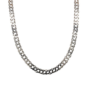 9ct White Gold 18" Double Curb Chain