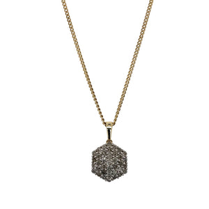 9ct Gold & Diamond Set Cluster 18" Necklace