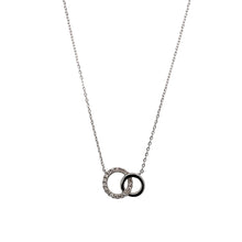 Load image into Gallery viewer, 9ct White Gold &amp; Diamond Set Double Circle 16&quot; Necklace
