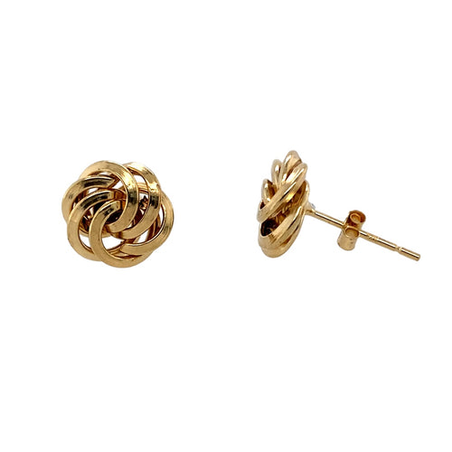 9ct Gold Loose 10mm Knot Studs Earrings