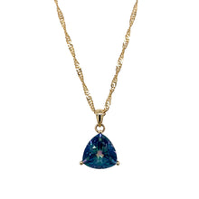 Load image into Gallery viewer, 9ct Gold &amp; Blue Mystic Topaz Triangular 18&quot; Necklace
