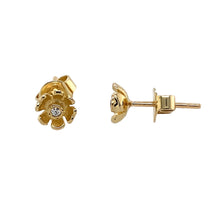 Load image into Gallery viewer, 9ct Gold &amp; Diamond Set Flower Stud Earrings
