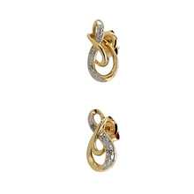 Load image into Gallery viewer, 9ct Gold &amp; Diamond Set Swirl Stud Earrings

