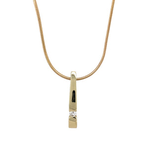 9ct Gold & Diamond Set Bar 18" Necklace