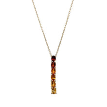 Load image into Gallery viewer, 9ct Gold &amp; Graduating Colour Orange/Yellow Stone Set 18&quot; Necklace
