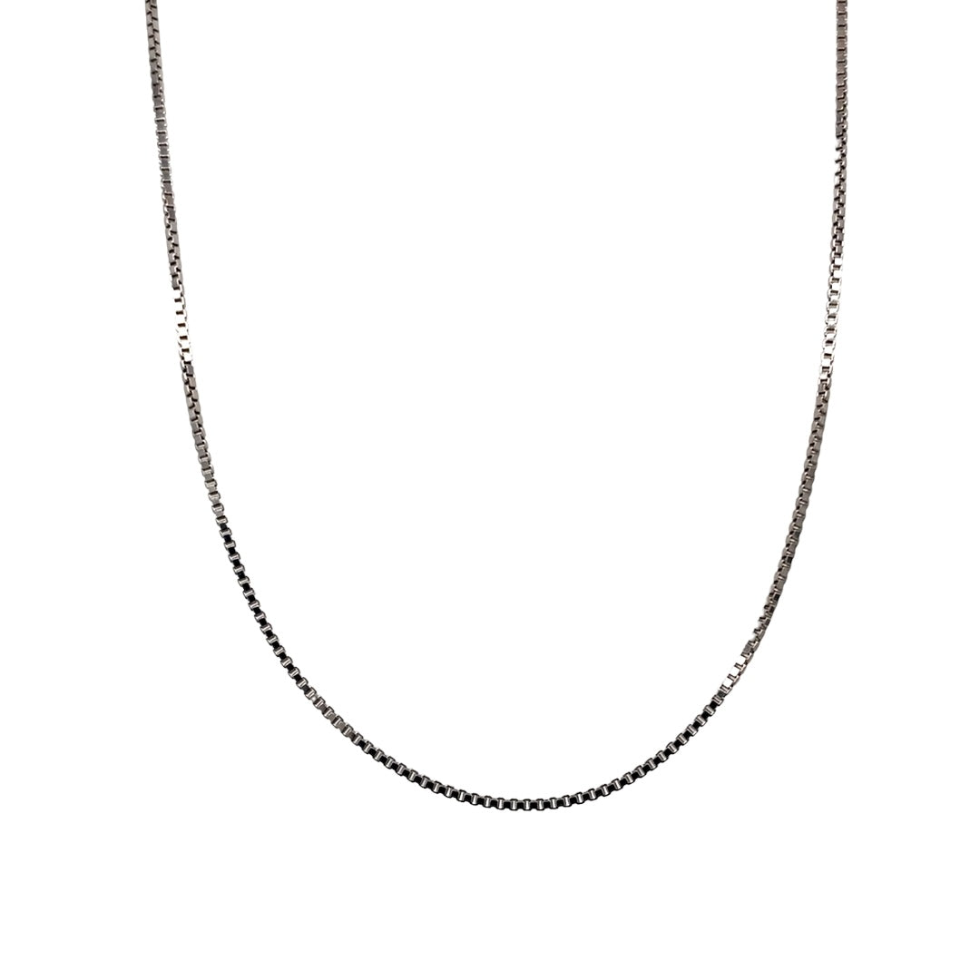 New 9ct White Gold 18" Box Pendant Chain