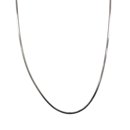 New 9ct White Gold 18" Squared Snake Pendant Chain