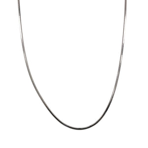 New 9ct White Gold 18" Squared Snake Pendant Chain