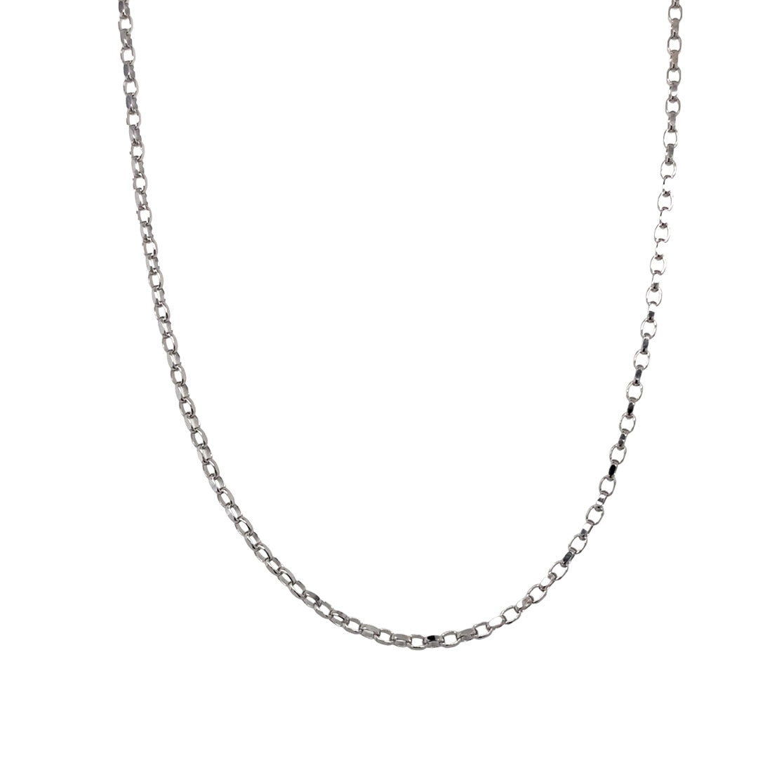 New 9ct White Gold 20" Belcher Pendant Chain