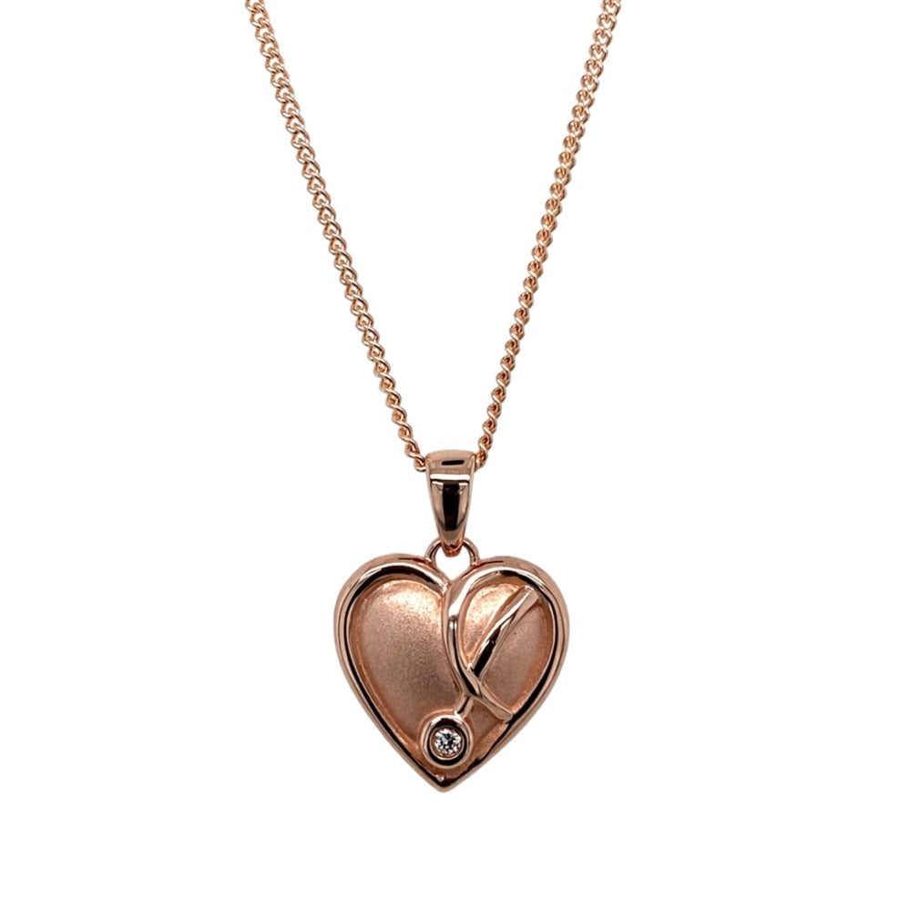 9ct Gold & Diamond Set Clogau Vine of Life Heart 18" Necklace