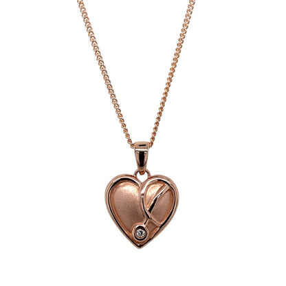 9ct Gold & Diamond Set Clogau Vine of Life Heart 18" Necklace