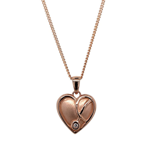 9ct Gold & Diamond Set Clogau Vine of Life Heart 18" Necklace