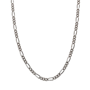 9ct White Gold 16" Figaro Chain