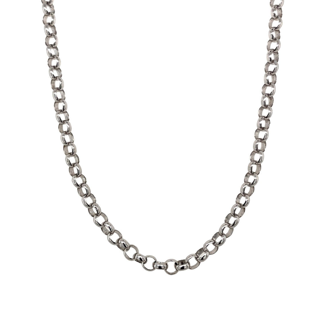 White gold belcher necklace cheap