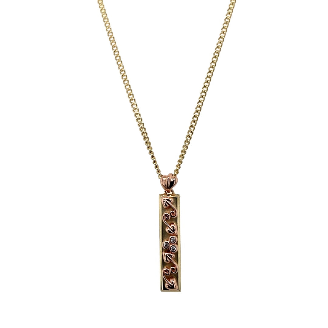 9ct Gold & Diamond Set Clogau Tree of Life Ingot 18" Necklace