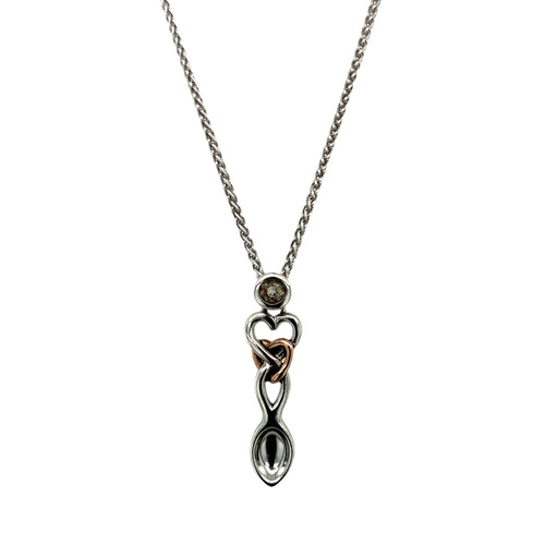 925 Silver & White Topaz Set Lovespoon 18