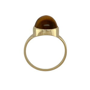 9ct Gold & Tiger's Eye Oval Cabochon Set Ring