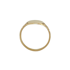 New 9ct Gold Patterned Oval Signet Ring
