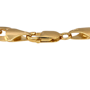 New 9ct Yellow Solid Gold 8.5" Curb Bracelet with the weight 21.80 grams and link width 10mm