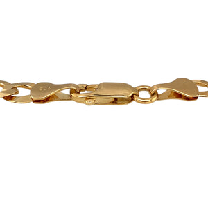 New 9ct Yellow Solid Gold 9" Curb Bracelet with the weight 6.80 grams and link width 6mm