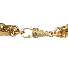 Load image into Gallery viewer, New 9ct Yellow Gold 7.75&quot; Double Patterned Gypsy Style Link Bracelet with the weight 20.70 grams and link width 11mm
