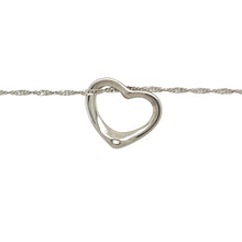 Load image into Gallery viewer, Preowned 9ct White Gold Open Heart Pendant on a 20&quot; Singapore chain with the weight 4.40 grams. The pendant is 2cm by 1.7cm
