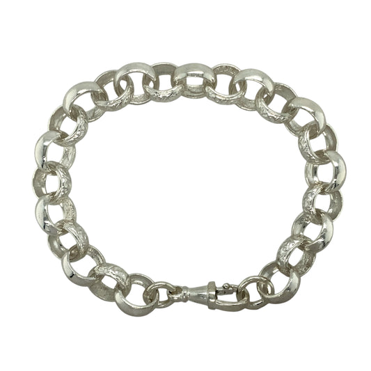 New 925 Silver 8" Patterned Belcher Bracelet