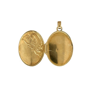 9ct Gold Patterned Oval Locket