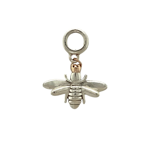 Preowned 925 Silver with 9ct Rose Gold Clogau Queen Bee Charm with the weight 1.90 grams