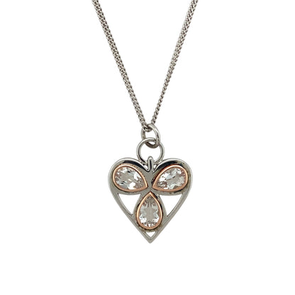 925 Silver & White Topaz Set Clogau Heart 18" - 22" Necklace