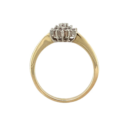 9ct Gold & Diamond Set Cluster Ring