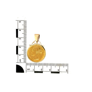 9ct Gold & 22ct Gold Full Shield Back Sovereign Mount Pendant